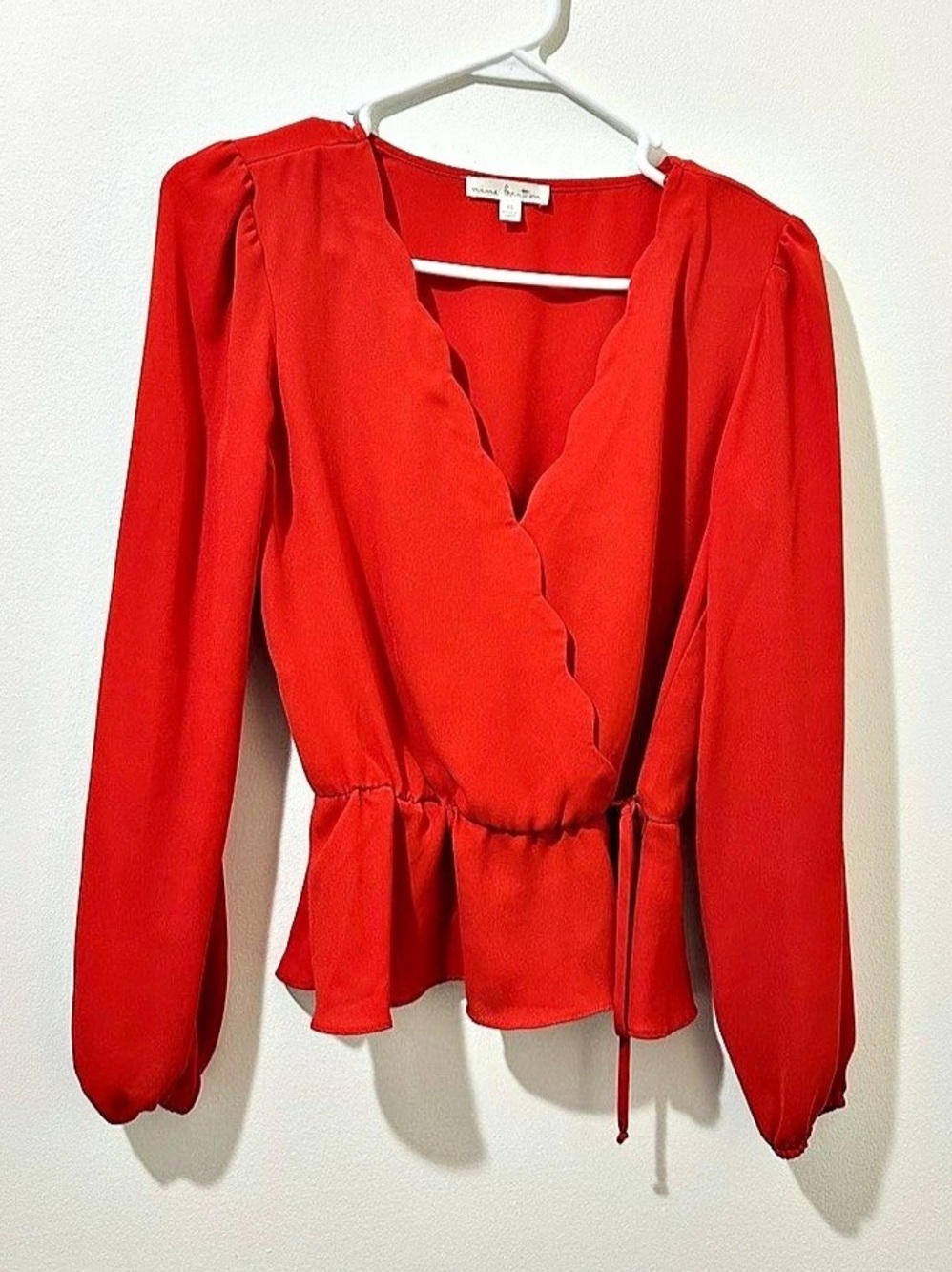 nine britton Orange Wrap Blouse Size XS